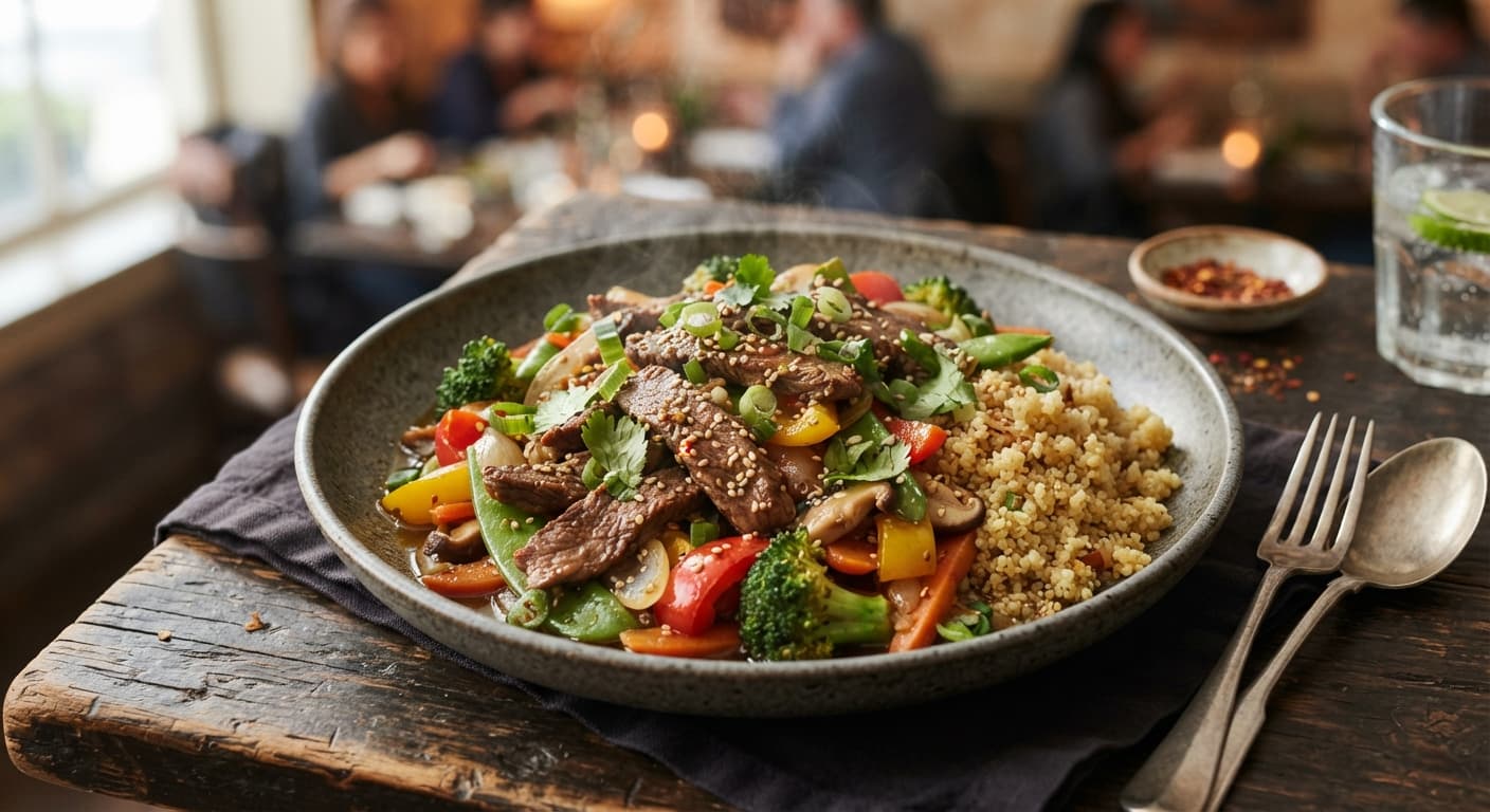 Beef and Millet Stir‑Fry
