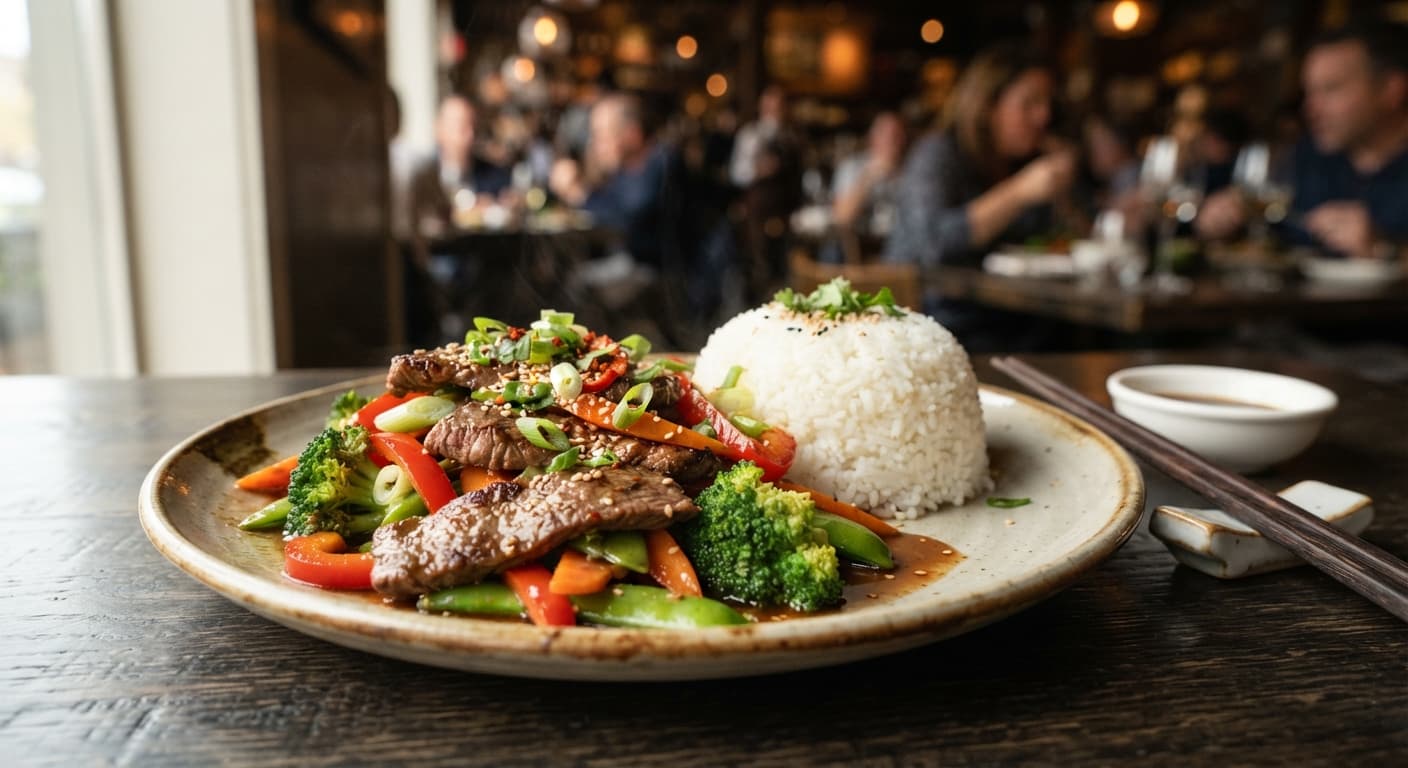 Beef and Rice Stir-Fry with Broccoli