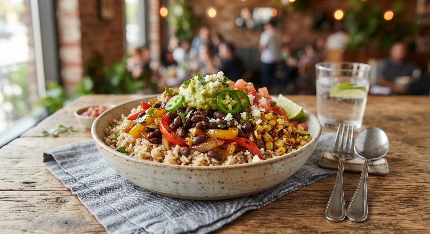 Black Bean and Bell Pepper Rice Bowl