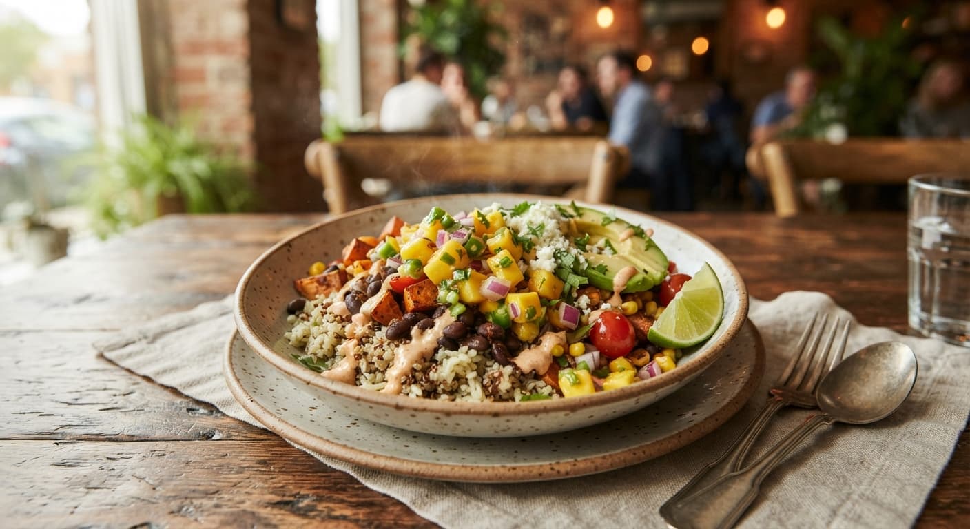 Black Bean and Rice Bowl with Mango Salsa