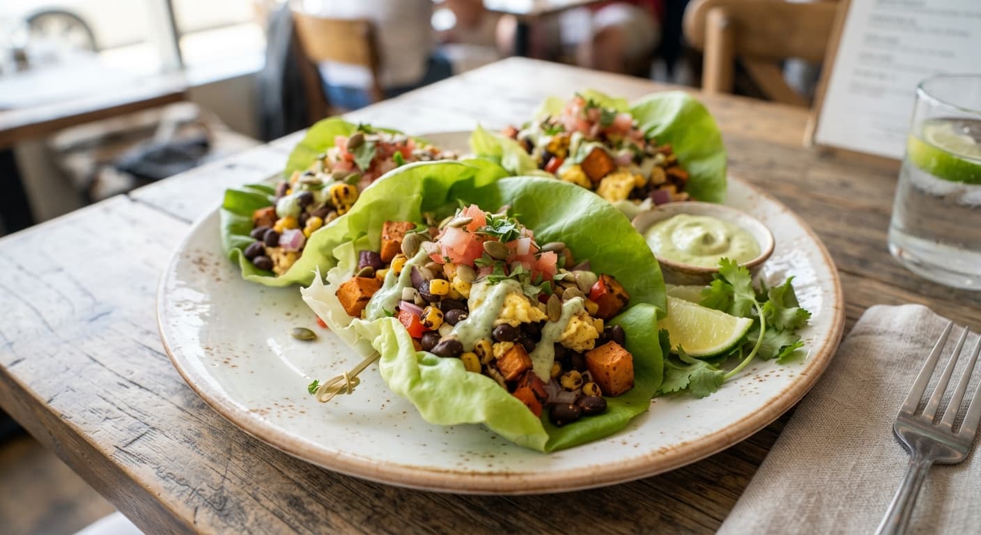 Black Bean Breakfast Lettuce Wraps
