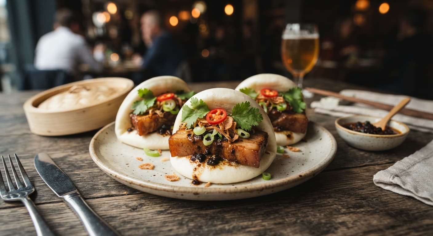 Black Bean Garlic Pork Belly Bao