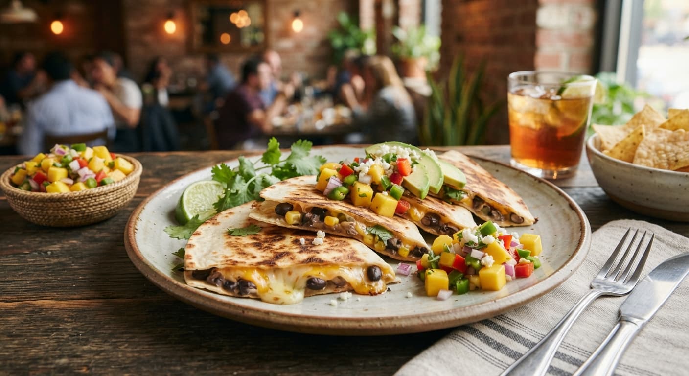 Black Bean & Mango Salsa Quesadillas