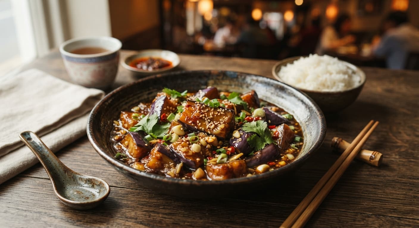 Braised Eggplant in Garlic Soy Sauce