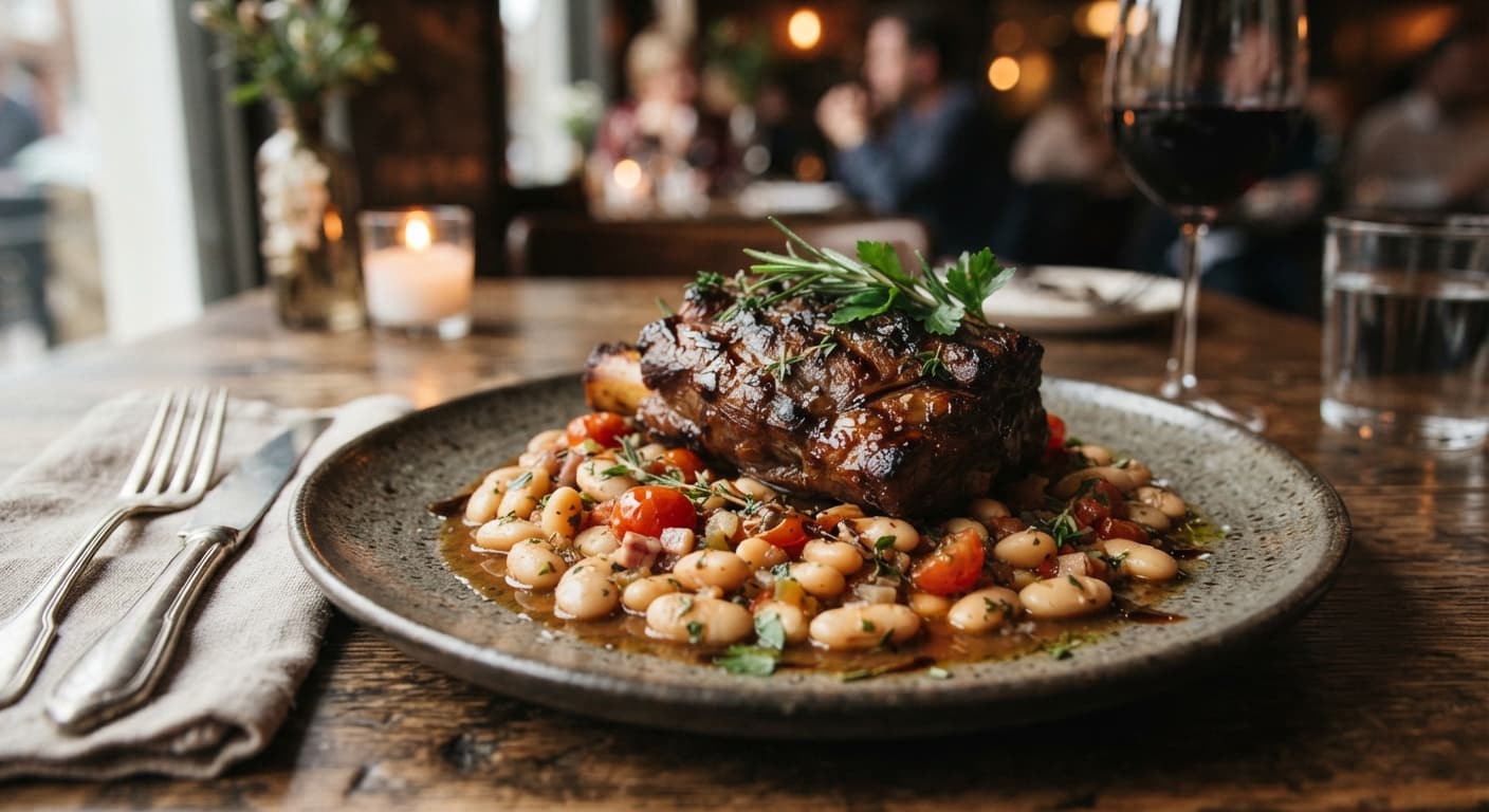 Braised Lamb Shoulder with White Beans and Rosemary