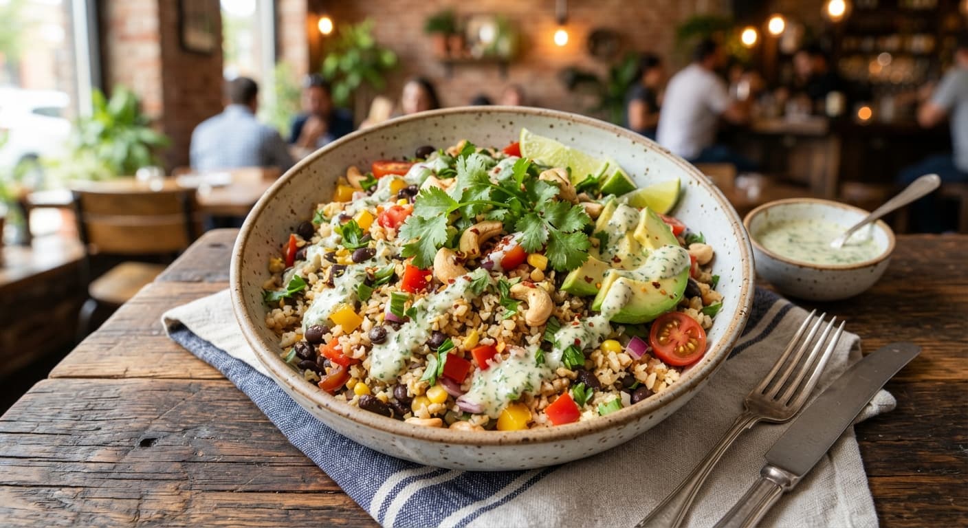 Brazilian Cauliflower ‘Rice’ Salad with Cilantro‑Garlic Dressing