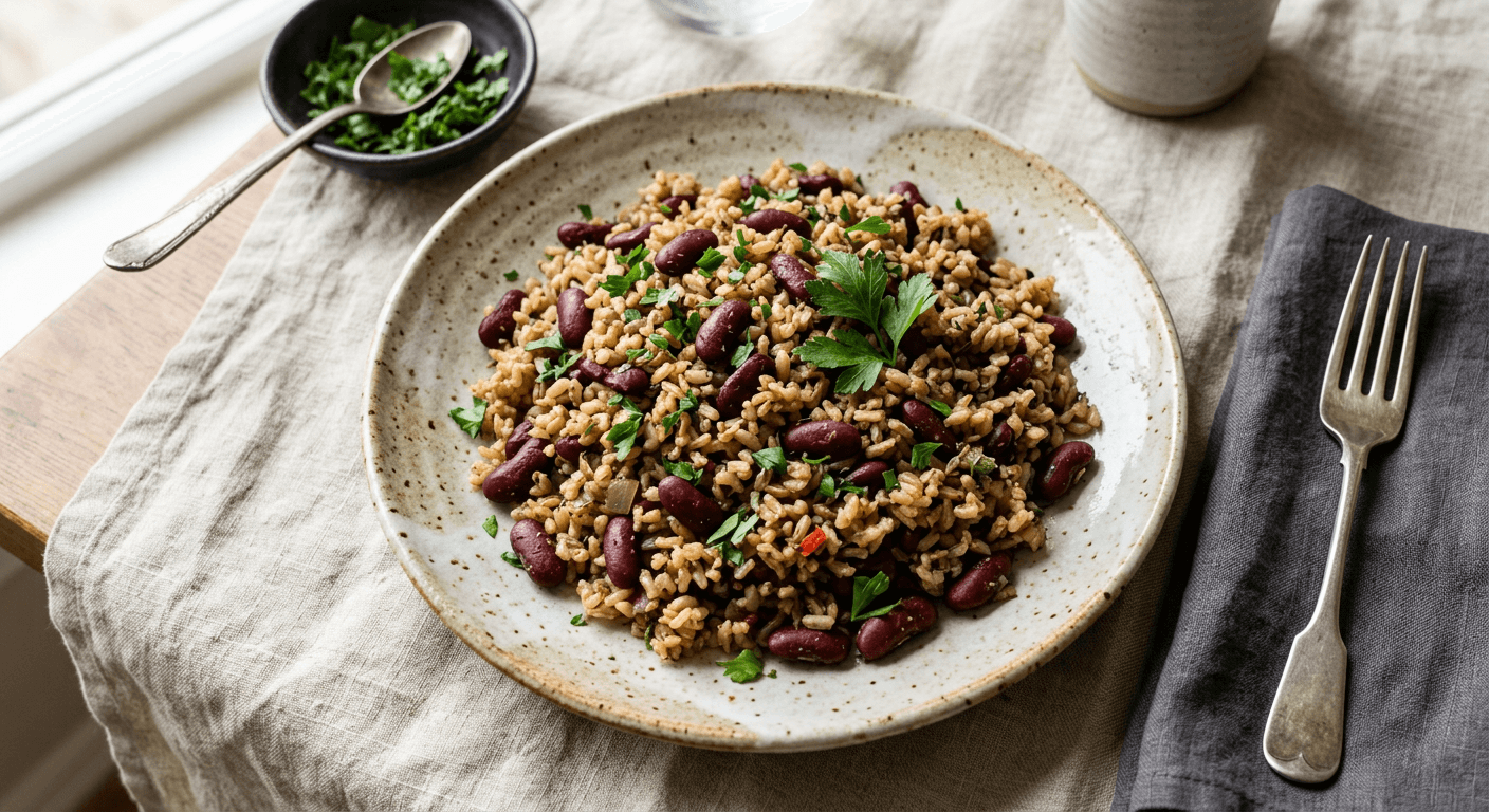 Brown Rice and Kidney Peas