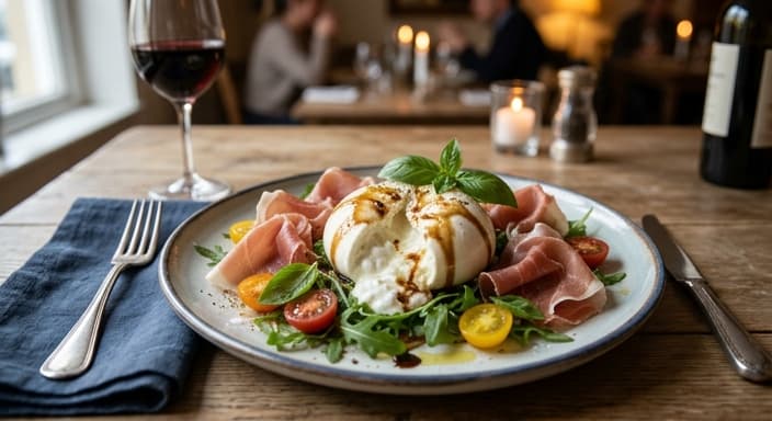 Burrata with Prosciutto and Balsamic