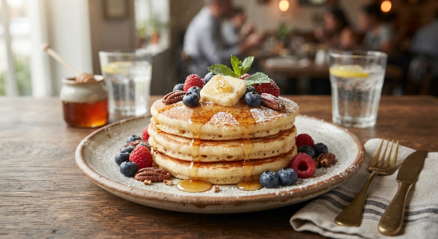 Buttermilk Pancakes with Honey Butter