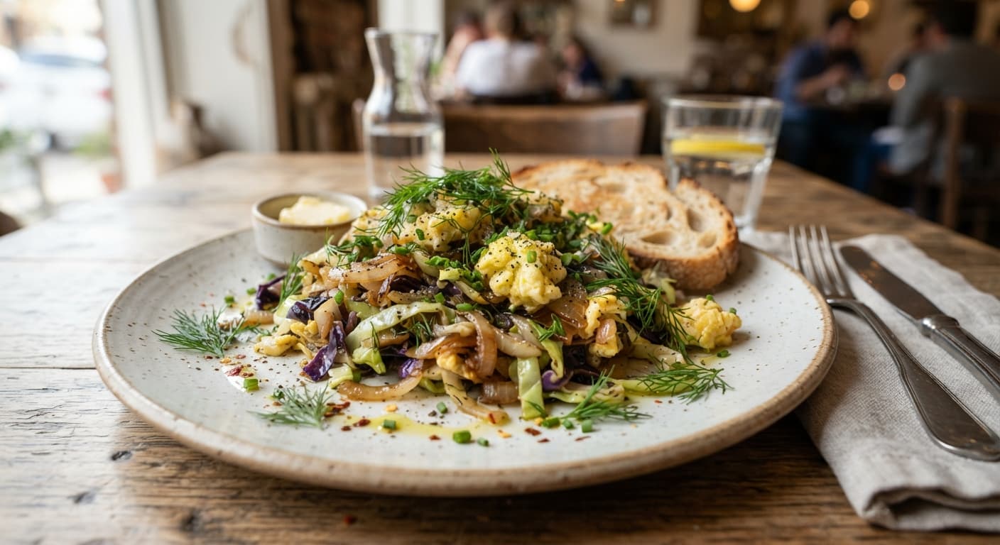 Cabbage and Egg Scramble with Dill