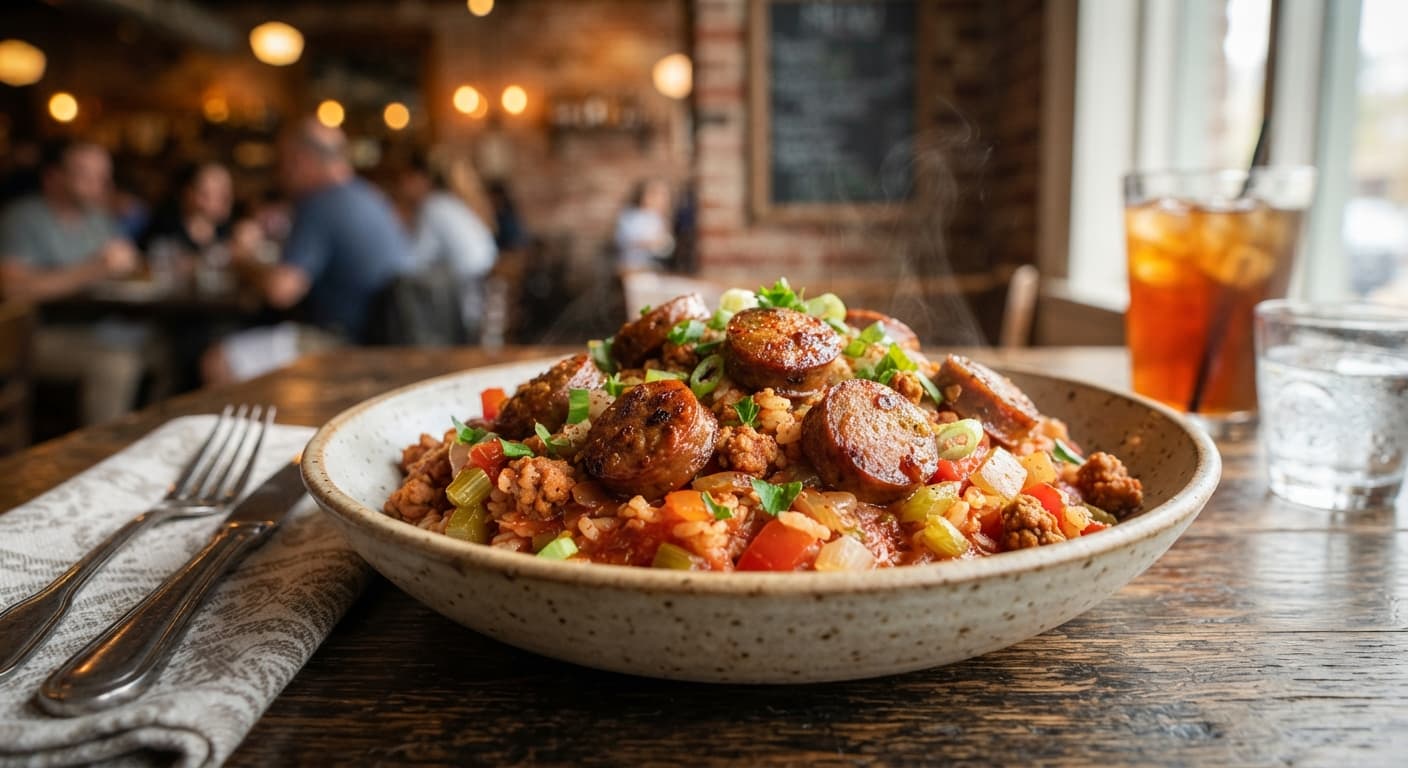 Cajun Jambalaya with Meat Substitute Sausage