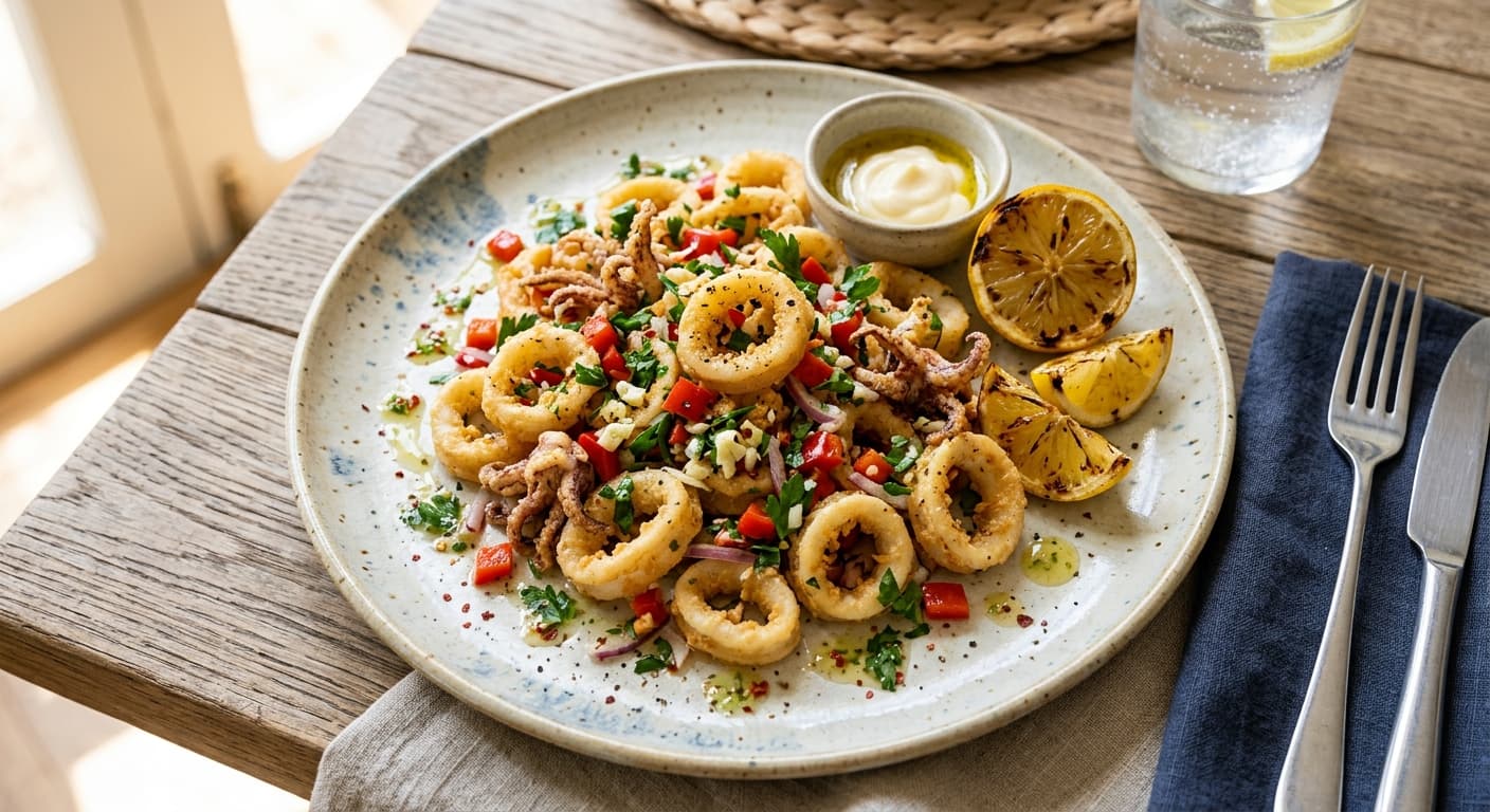 Calamari Medley With Lemon Lime Vinaigrette