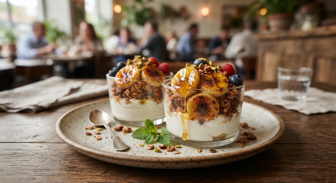 Caramelized Banana Yogurt Cups with Honey