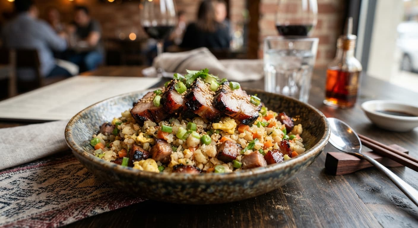 Char Siu Pork Shoulder Cauliflower Fried Rice