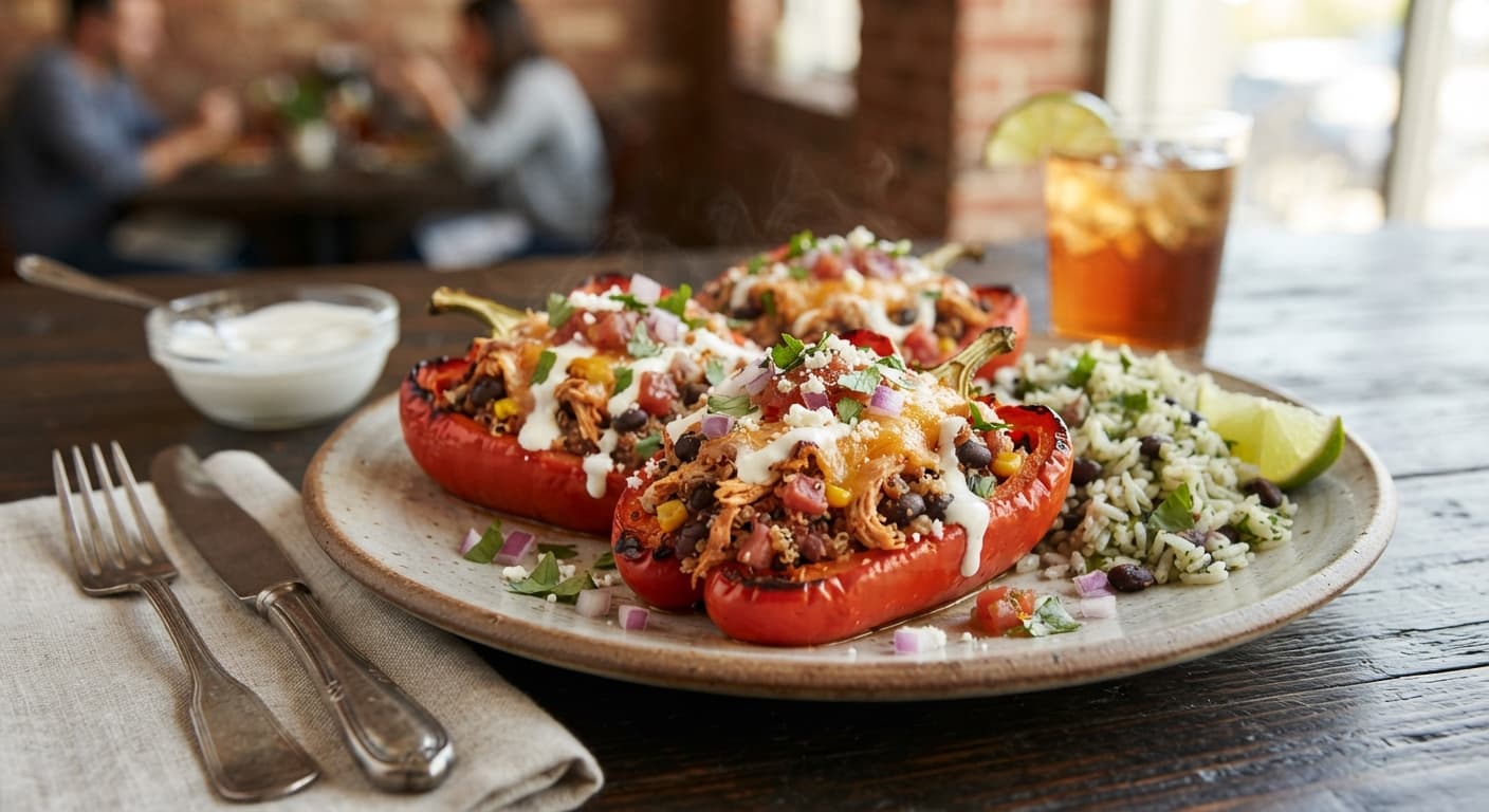Chicken and Black Bean Stuffed Peppers