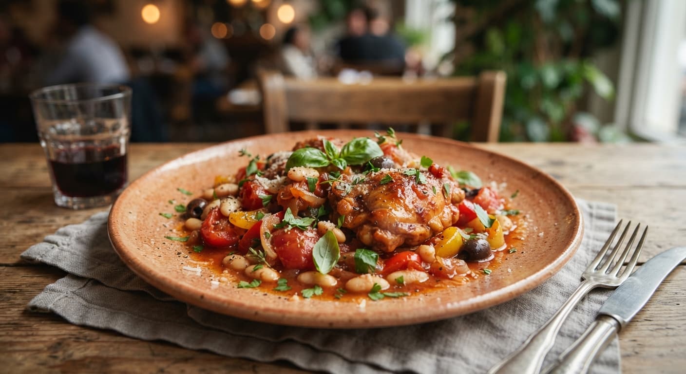 Chicken Cacciatore with White Beans