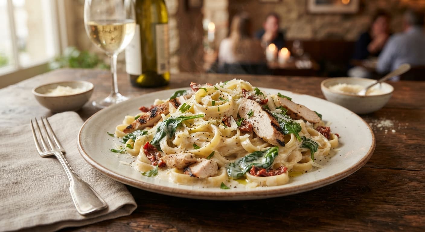 Chicken Fettuccine with Spinach