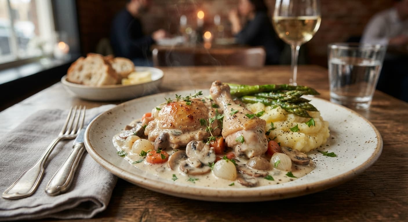 Chicken Fricassee with Creamy Mushroom Sauce
