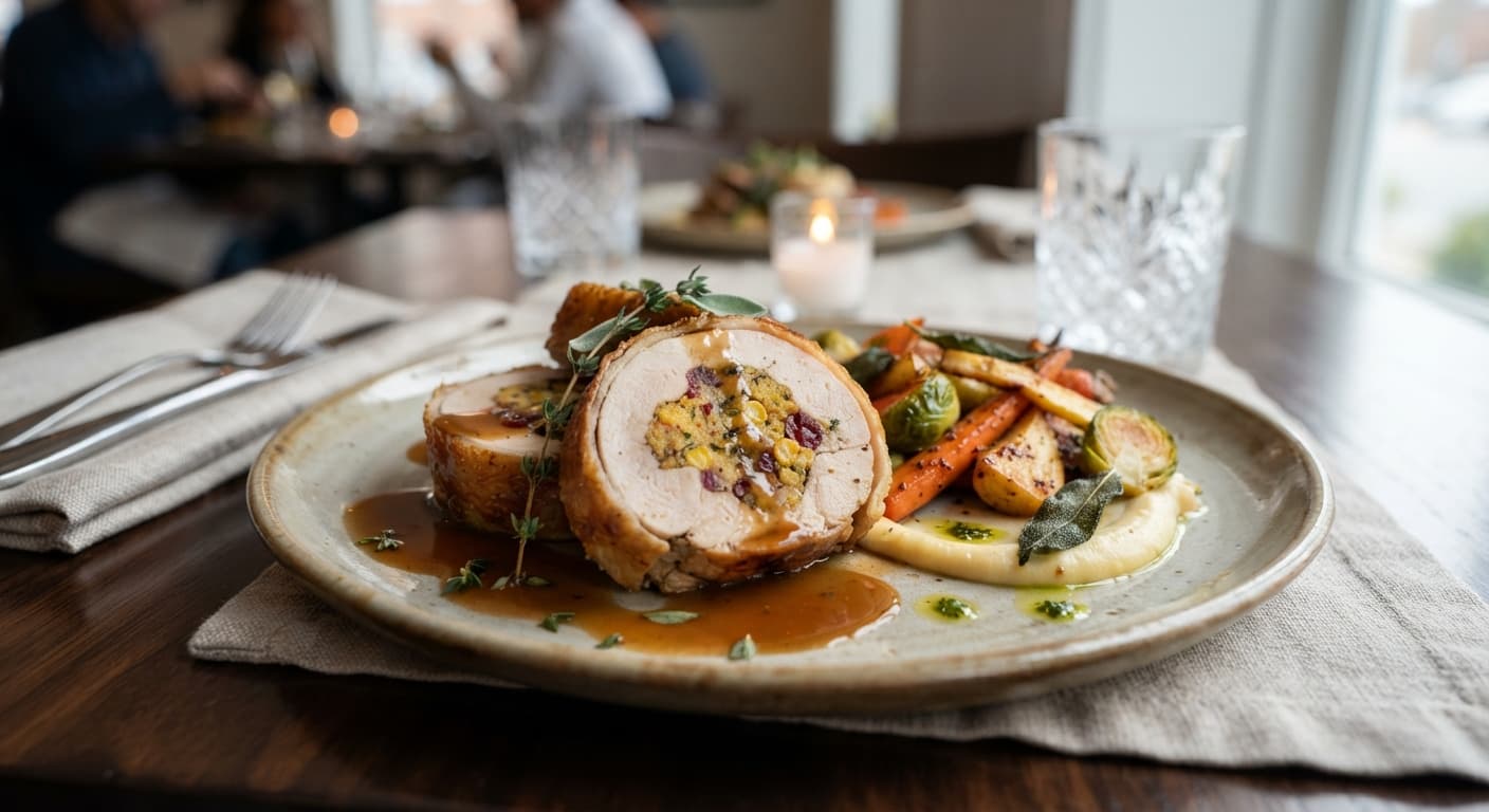 Chicken Galantine with Cornbread-Sage Stuffing