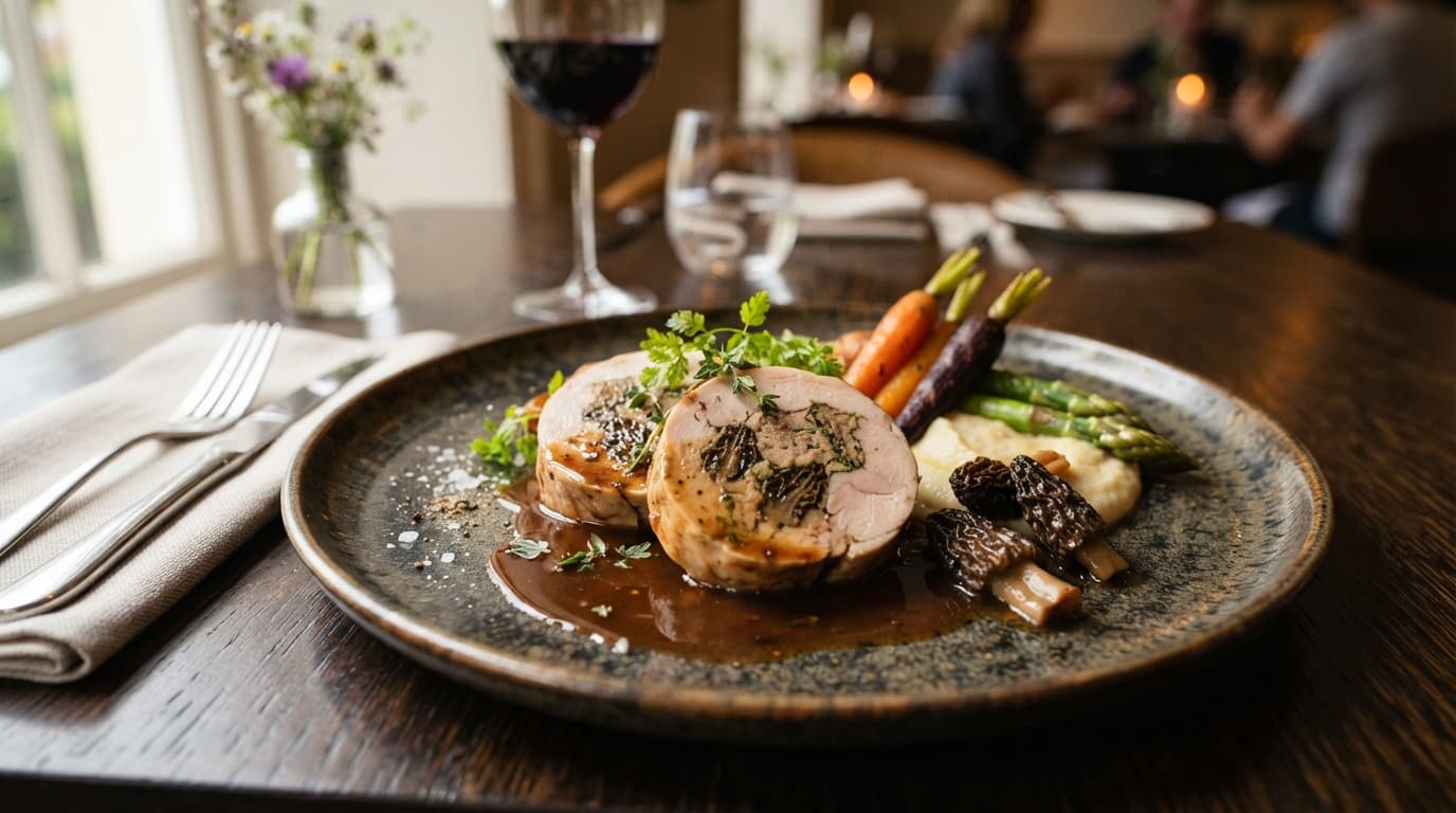 Chicken Galantine with Morel Stuffing