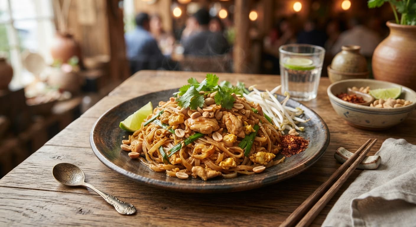 Chicken Pad Thai with Homemade Tamarind Sauce