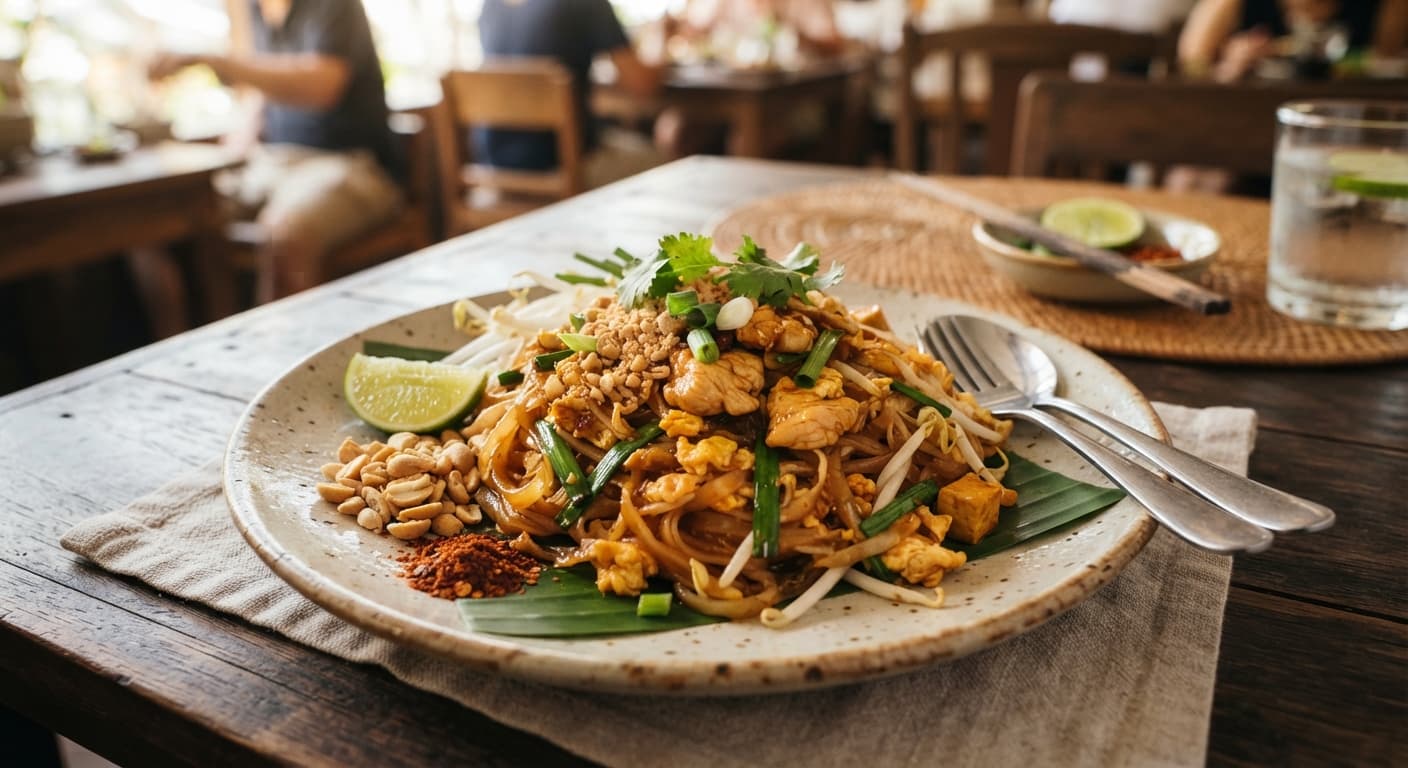 Chicken Pad Thai with Tamarind Sauce