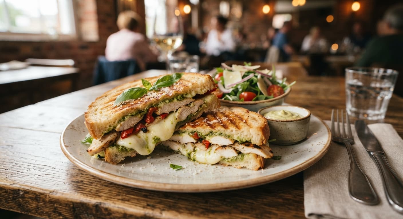 Chicken Pesto Panini with Mozzarella