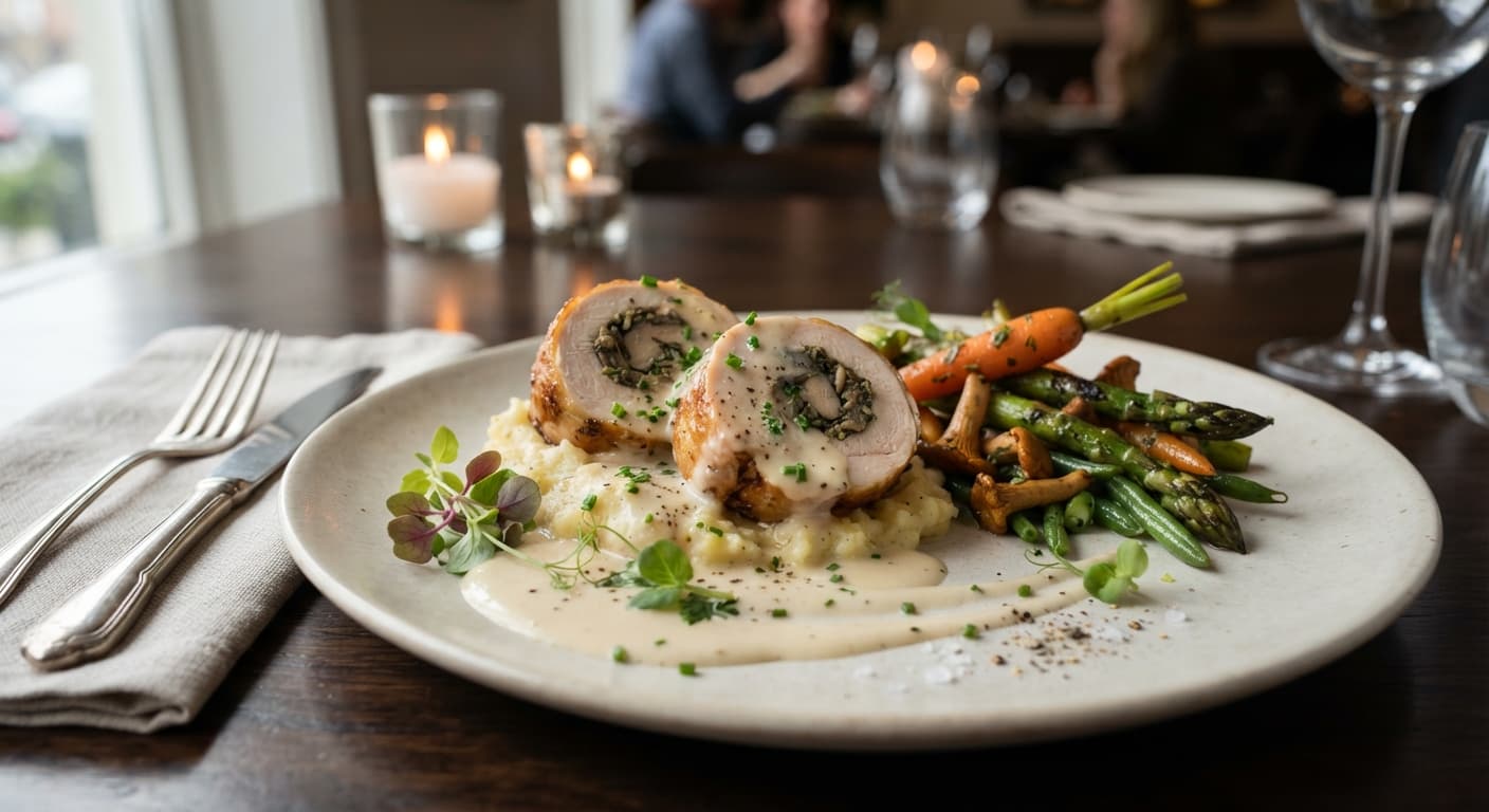 Chicken Roulade with Sauce Suprême