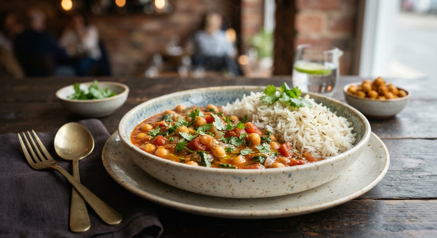 Chickpea and Tomato Stew with Rice