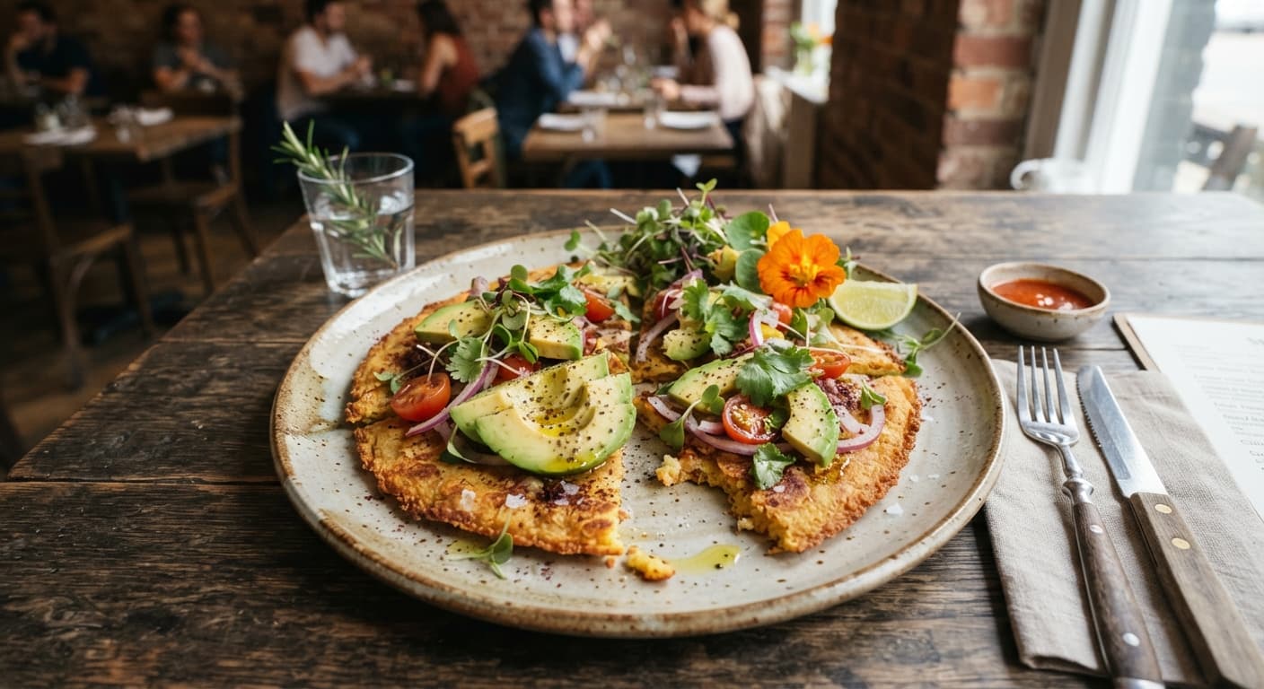 Chickpea Flour Flatbread with Avocado