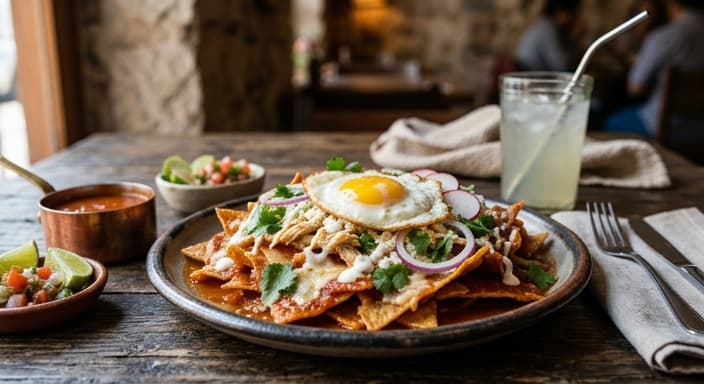 Chilaquiles with Crispy Tortilla Strips