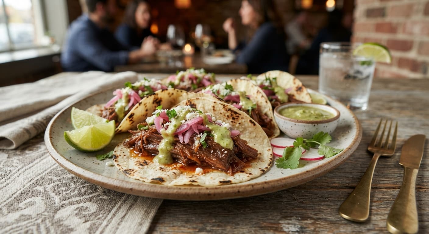 Chile-Braised Short Rib Tacos with Cauliflower Tortillas