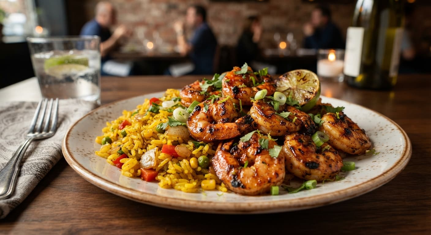 Chili-Lime Shrimp with Yellow Rice