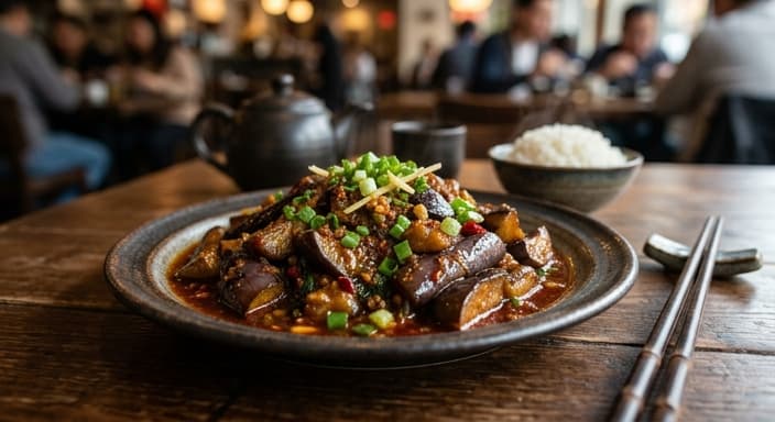 Chinnese Eggplant in Spicy Sichuan-Style Sauce