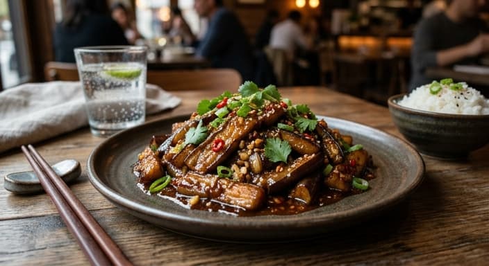 Chinnese Eggplant with Sweet Chili Garlic Sauce