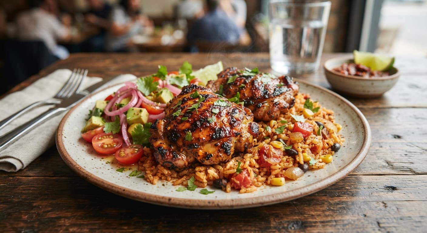 Chipotle Chicken Thighs with Tomato Rice