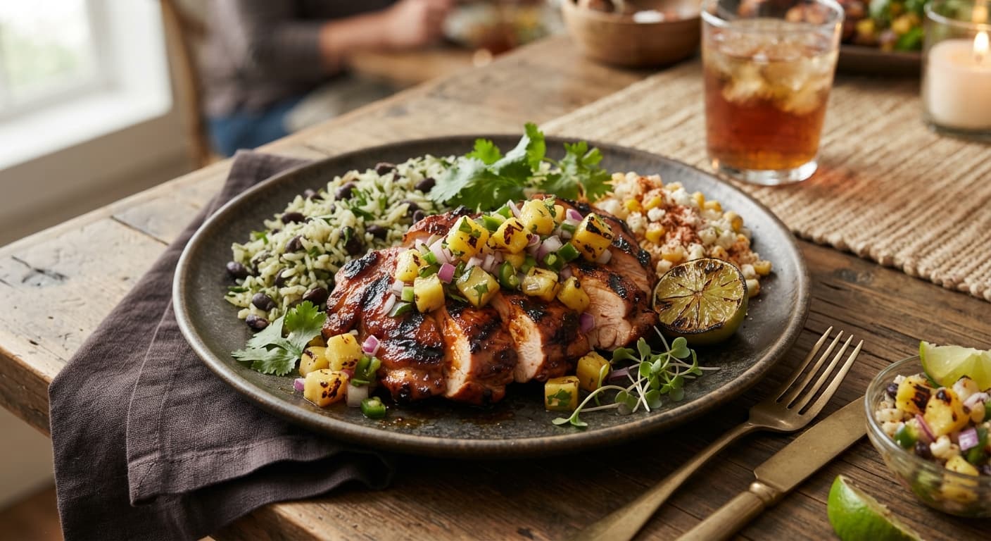 Chipotle Chicken with Charred Pineapple Salsa