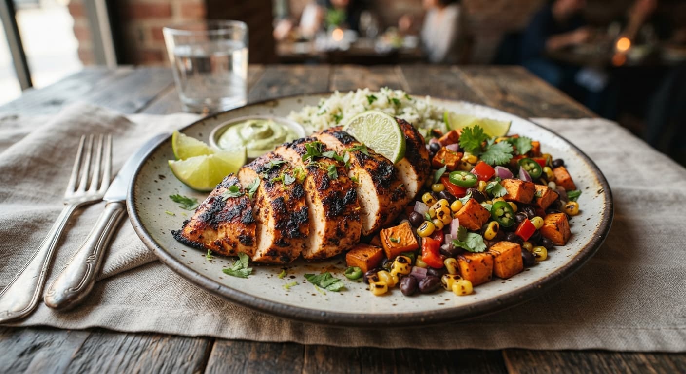 Chipotle Chicken with Roasted Sweet Potato Salsa