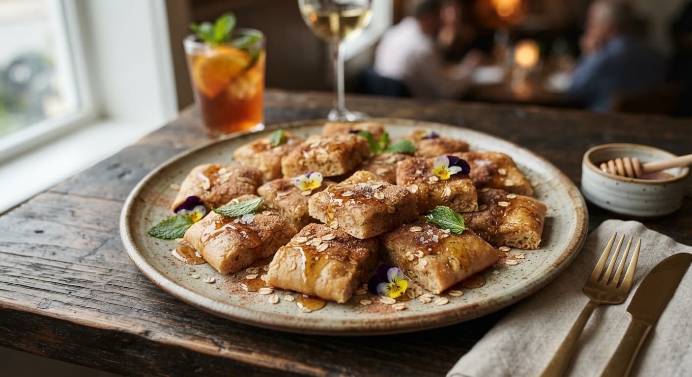 Cinnamon Honey Oat Flatbread Bites