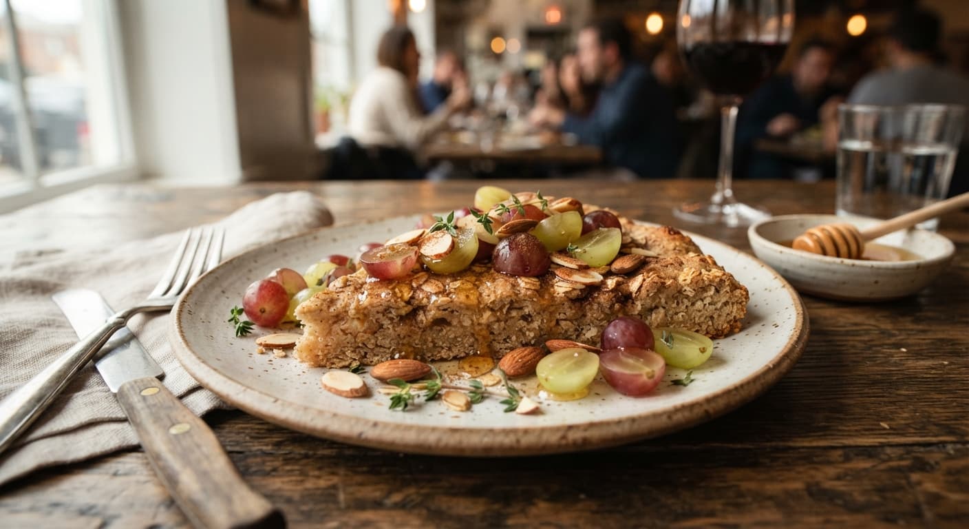 Cinnamon Honey Oat Flatbread with Grapes