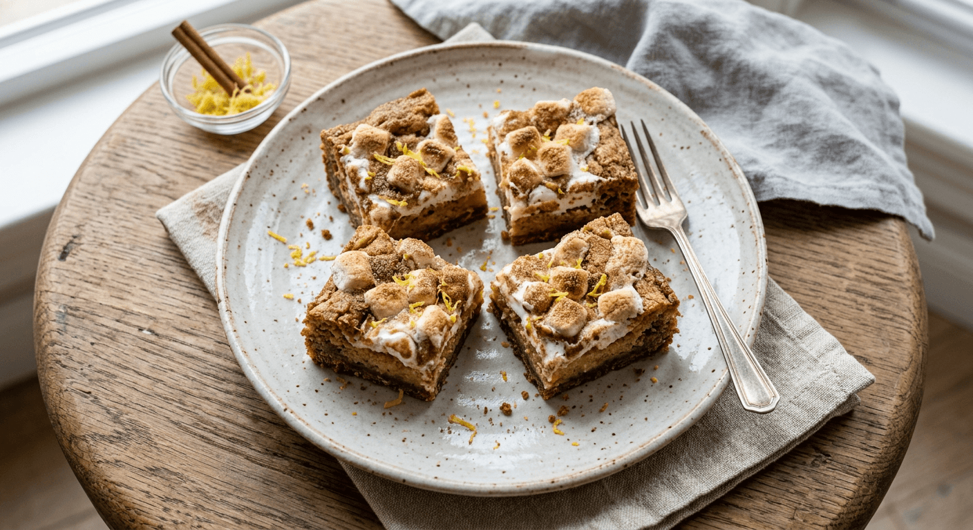 Cinnamon Mallow Vanilla Zest Bars