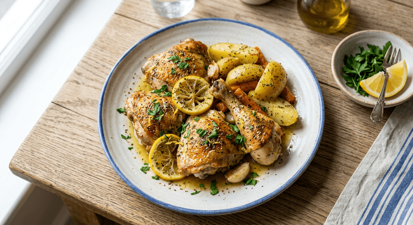 Classic Greek Lemon Chicken (Kotopoulo Lemonato)