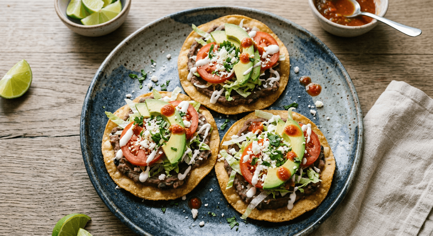 Classic Mexican Refried Bean Tostadas