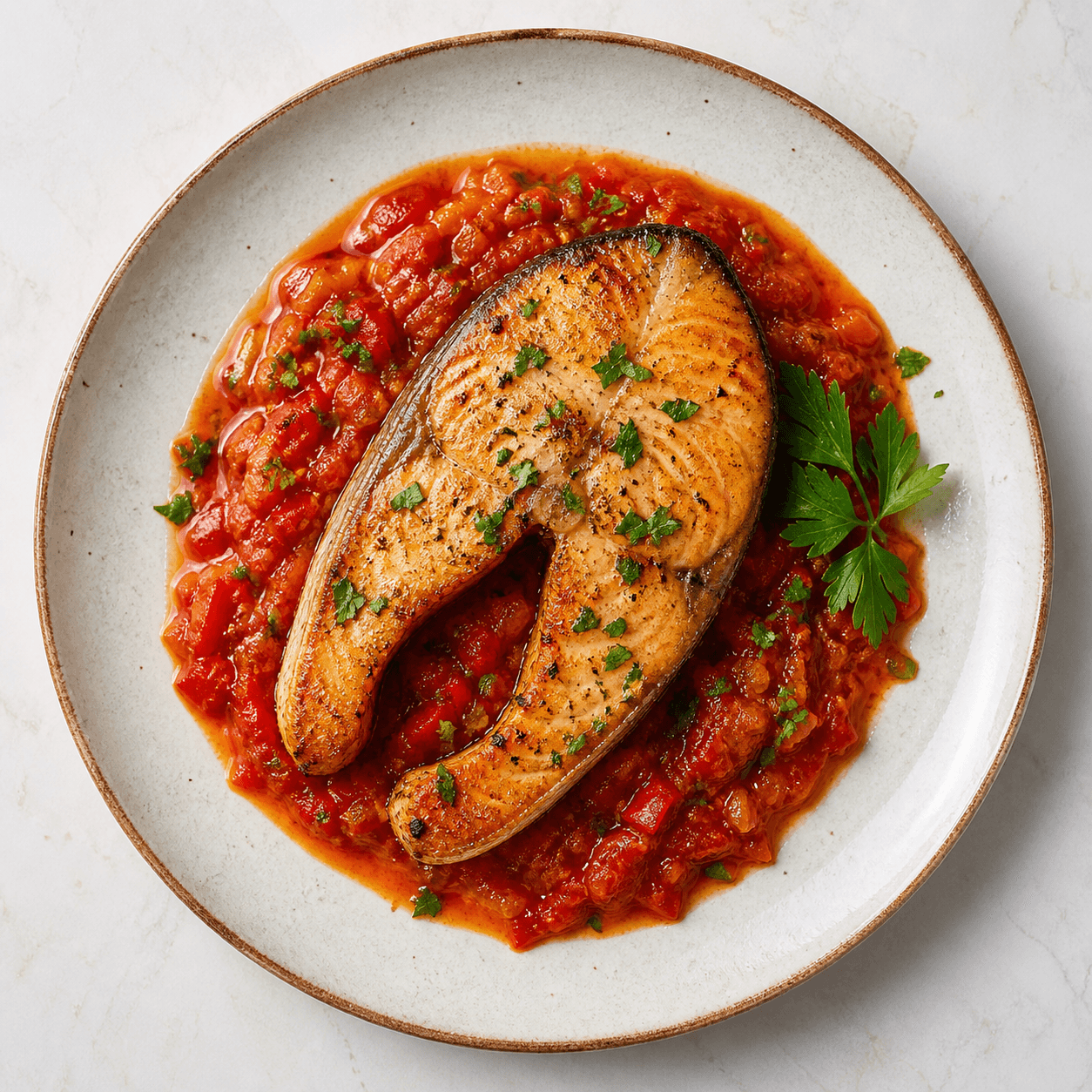 Classic Reca with Tomato–Pepper Sauce