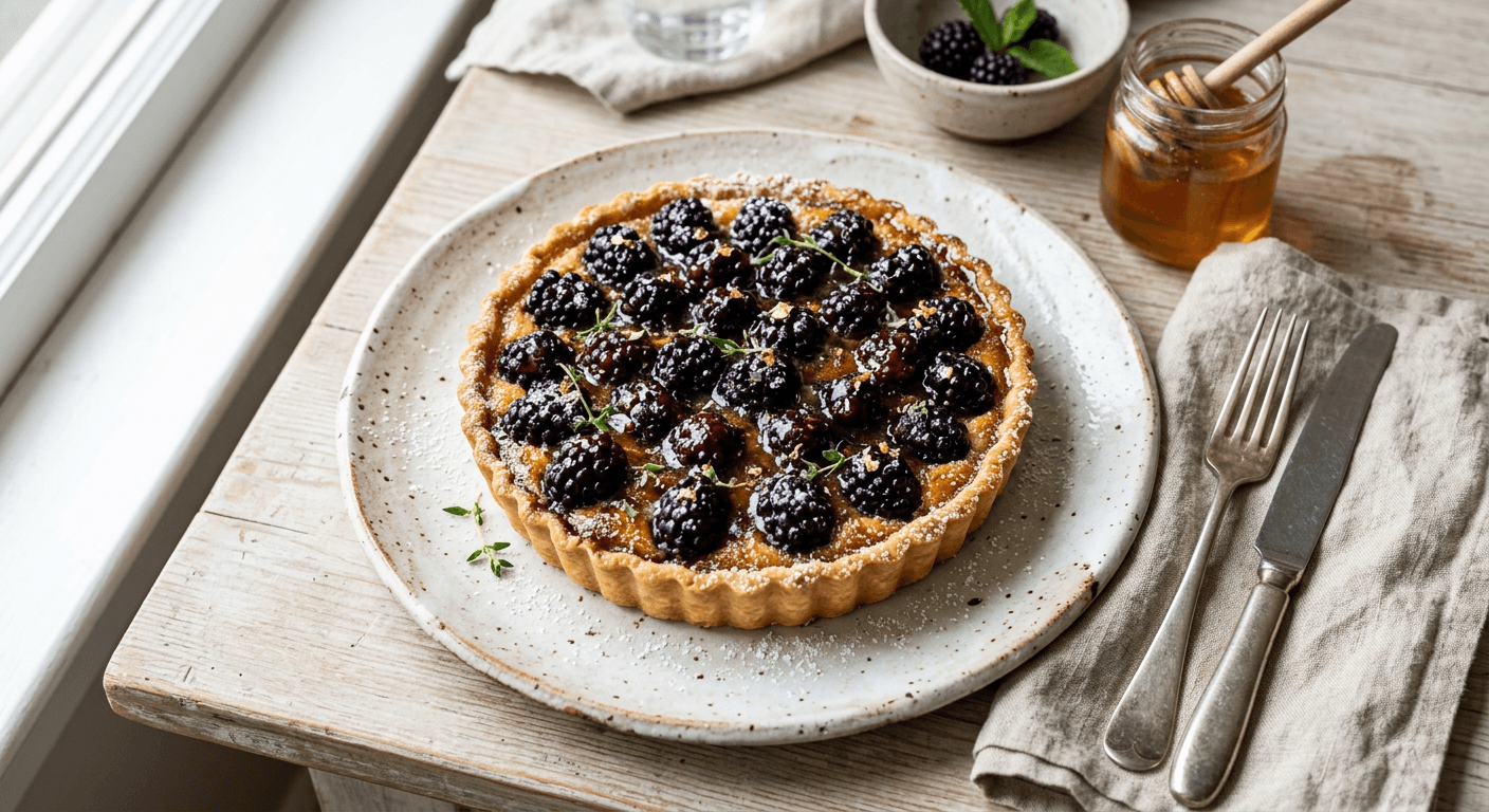 Cml4bheh10002pkhuii5boe7t Caramelized Blackberry Honey Tart