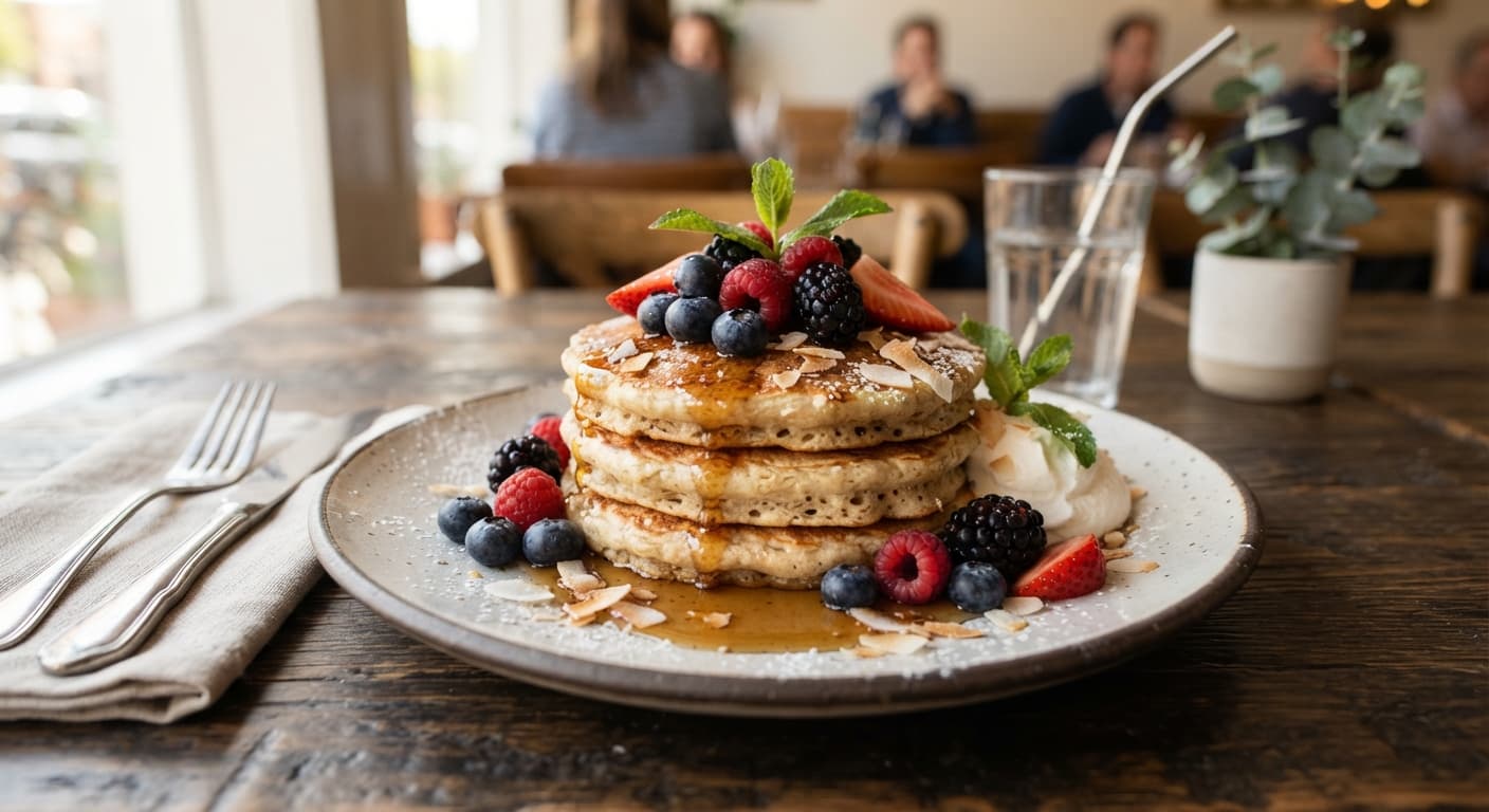 Coconut Flour Pancakes with Berries