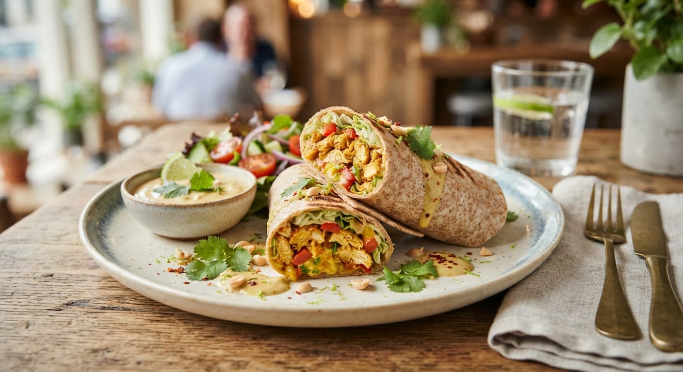 Coconut‑Milk Curry Chicken Wraps