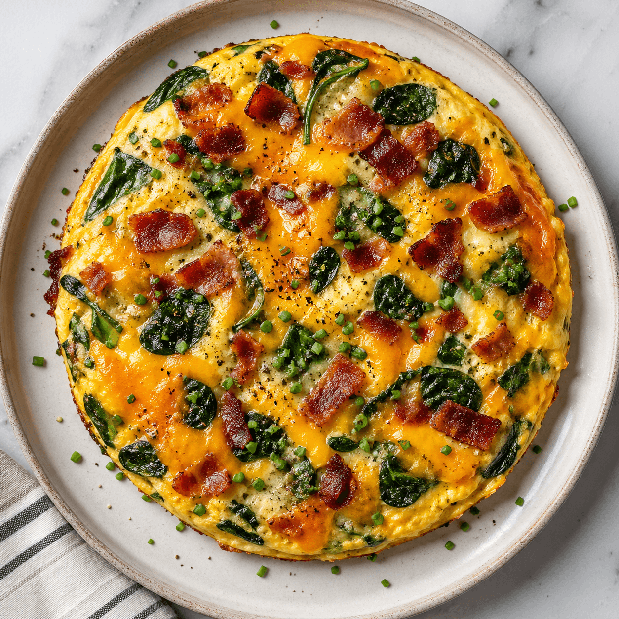 Comfort Food: Bacon-Cheddar Spinach Egg Skillet (Low-Carb)