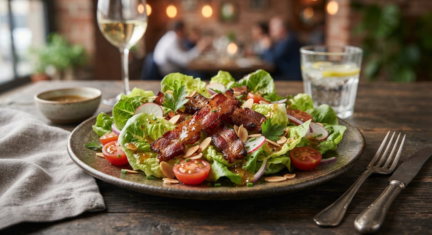 Comfort Food Brazilian Lettuce Salad with Bacon‑Maple Vinaigrette