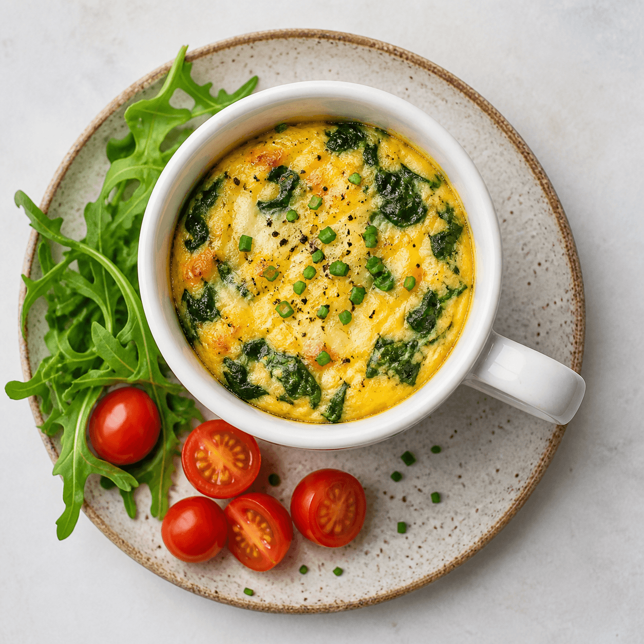 Comfort Food: Cheesy Spinach Egg Mug Frittata (Low-Carb)
